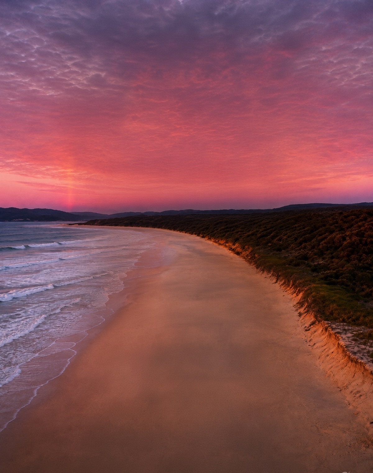 Sunset beach on the Women's Rebuild Walk route